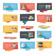 Wedding banner flat design background set eps10 N15