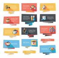 Wedding banner flat design background set eps10 N16