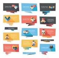 Wedding banner flat design background set eps10 N17