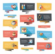 Wedding banner flat design background set eps10 N19