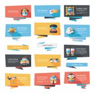 Wedding banner flat design background set eps10 N21