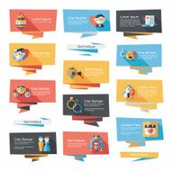 Wedding banner flat design background set eps10 N22