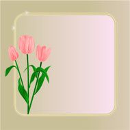 Tulips spring flowers frame place for text vector