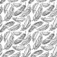 Seamless pattern with decorative feathers N5