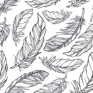 Seamless pattern with decorative feathers N6