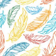 Seamless pattern with decorative feathers N8