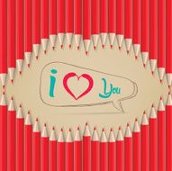 love you in lips shape out of pencils N2