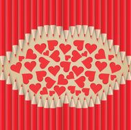 lips heart shape out of pencils valentines day N2