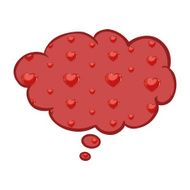 Vector Single Cartoon Comics Bubble with Heart Pattern