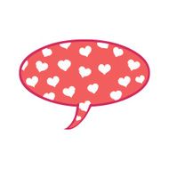 Vector Single Cartoon Comics Bubble with Heart Pattern N2