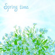 Vector card with small blue flowers N3