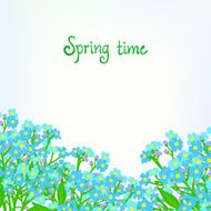 Vector card with small blue flowers N4