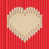heart shape out of pencils valentines day