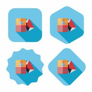 Happy birthday card flat icon with long shadow eps10 N44
