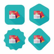 Happy birthday card flat icon with long shadow eps10 N47