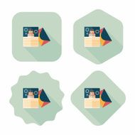 Happy birthday card flat icon with long shadow eps10 N48