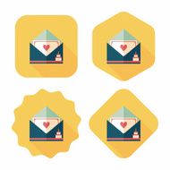 Happy birthday card flat icon with long shadow eps10 N50
