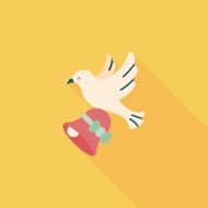 wedding bird flat icon with long shadow eps10 N33