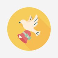 wedding bird flat icon with long shadow eps10 N34