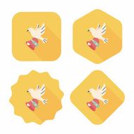 wedding bird flat icon with long shadow eps10 N35