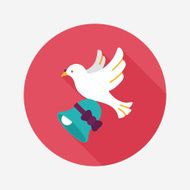 wedding bird flat icon with long shadow eps10 N37