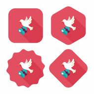 wedding bird flat icon with long shadow eps10 N38