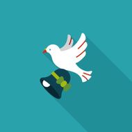 wedding bird flat icon with long shadow eps10 N39