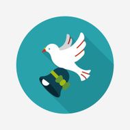 wedding bird flat icon with long shadow eps10 N40