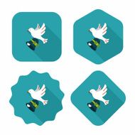 wedding bird flat icon with long shadow eps10 N41