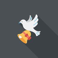 wedding bird flat icon with long shadow eps10 N42