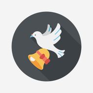 wedding bird flat icon with long shadow eps10 N43