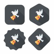 wedding bird flat icon with long shadow eps10 N44