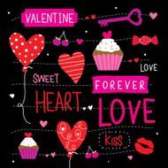 Valentine I Love You Sweetheart Cute Cartoon Vector N3