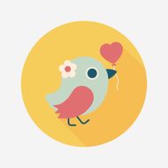 wedding bird flat icon with long shadow eps10 N46