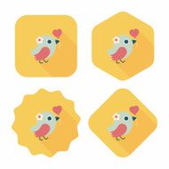 wedding bird flat icon with long shadow eps10 N47