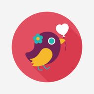 wedding bird flat icon with long shadow eps10 N49