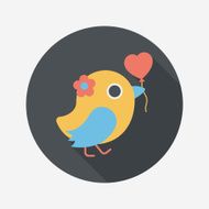 wedding bird flat icon with long shadow eps10 N52