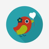 wedding bird flat icon with long shadow eps10 N55