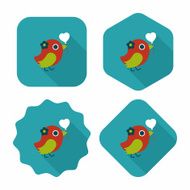 wedding bird flat icon with long shadow eps10 N56