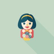 wedding flower girl flat icon with long shadow eps10 N13