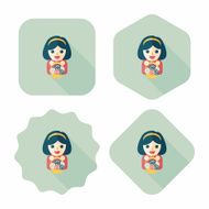 wedding flower girl flat icon with long shadow eps10 N14