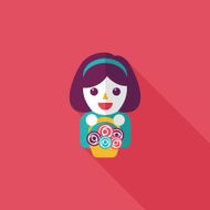 wedding flower girl flat icon with long shadow eps10 N15