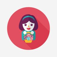 wedding flower girl flat icon with long shadow eps10 N16