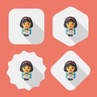 wedding flower girl flat icon with long shadow eps10 N20
