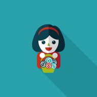 wedding flower girl flat icon with long shadow eps10 N21