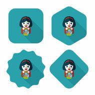 wedding flower girl flat icon with long shadow eps10 N23