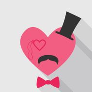 Valentine's Day Card - with Heart Face Mustache