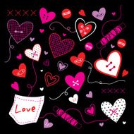 Valentine I Love You Sweetheart Cute Cartoon Vector N5