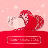 Valentines Day paper design - raster illustration