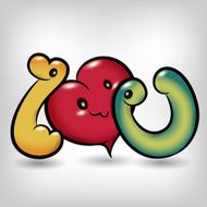 i love you symbol cartoon